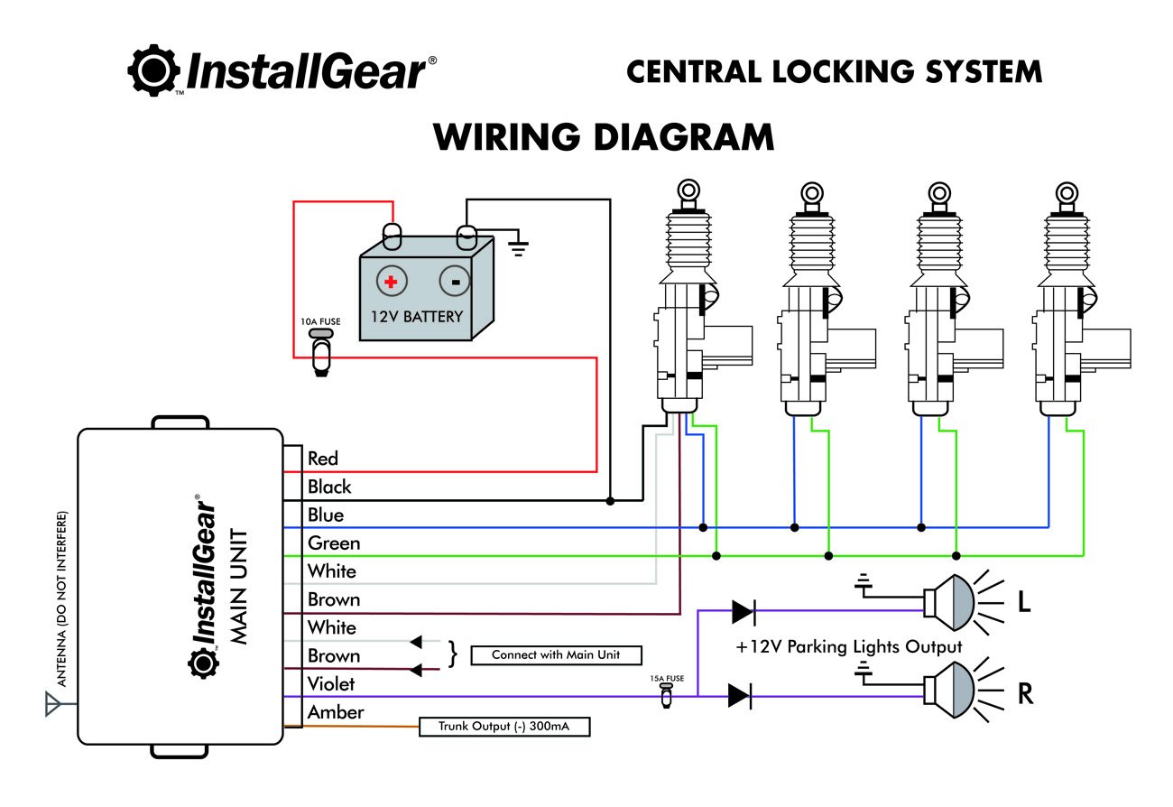 InstallGear Keyless Entry System with Two 4-Button Remotes ... fiat ducato central locking wiring diagram 