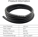 YGQ 10mm Fuel Line Hose 9mm ID Braided NBR SAE 30R7 2.4M 8Ft with Clamps view 3