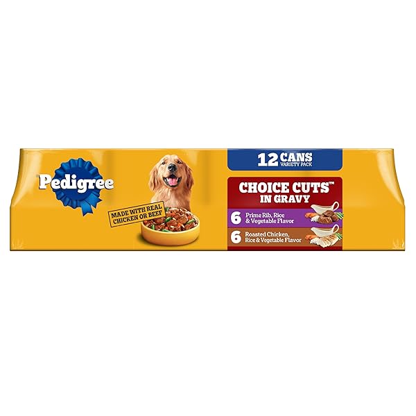 PEDIGREE CHOICE CUTS IN GRAVY ADULT SOFT WET DOG FOOD PRIME RIB MULTIPACK, 13.2 OZ. CANS 12 PACK