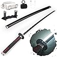 RENGENG Light Up Sword, 40 Inches Rechargeable Plastic Anime Replica with Belt & Stand, Original Texture Anime Sword