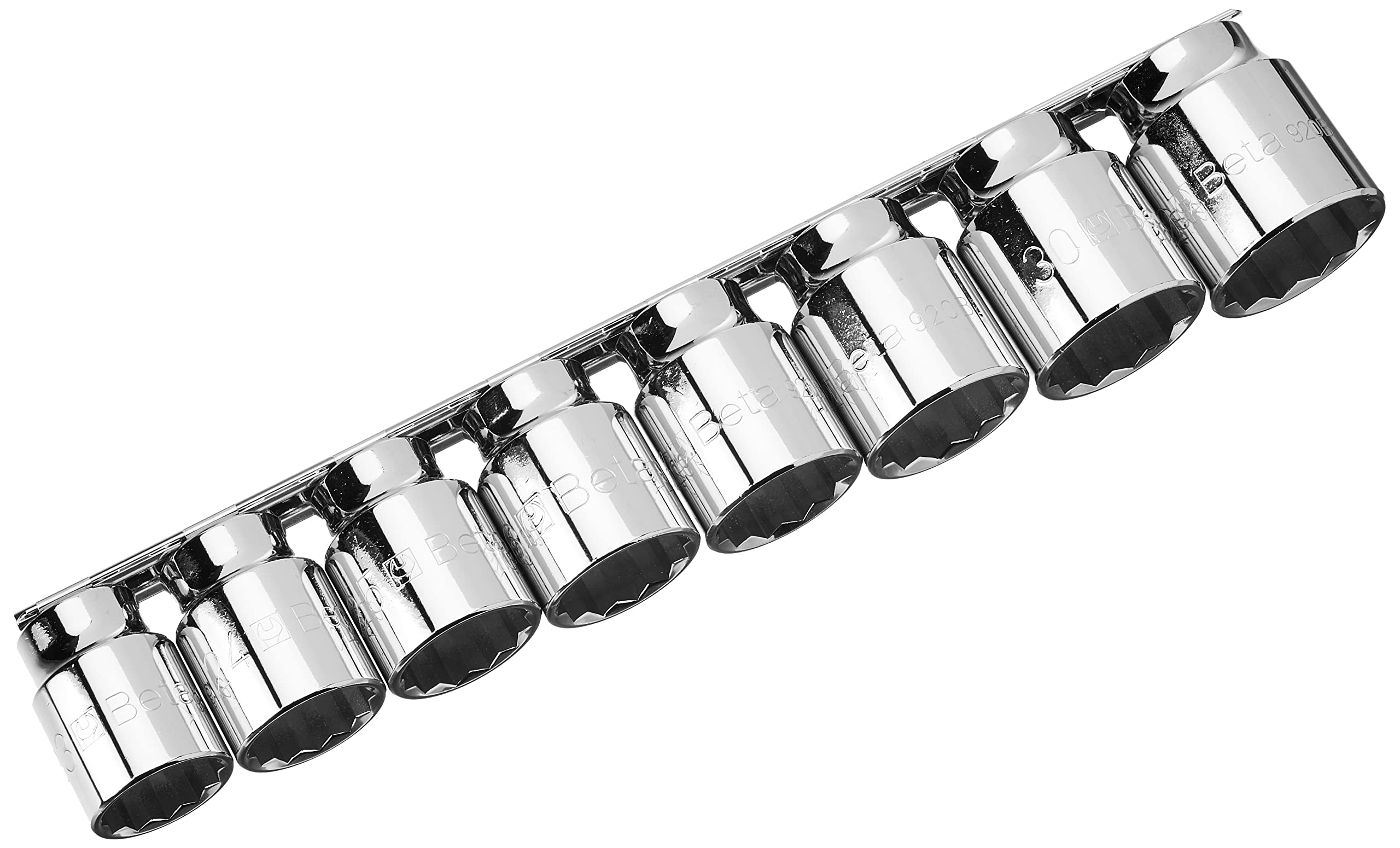 Beta 9200142 Model 920 B/SB8 Bi-hex Hand Sockets for Item 920b On Support, 1/2 Drive, 8 Pieces