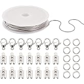 Pandahall 16.4 Ft 1.2mm Stainless Steel Snake Chains with 50Pcs Jump Ring 10Pcs Lobster Claw Clasps 30Pcs Folding Crimp Ends Jewelry Making Kits for Chain Necklace DIY…