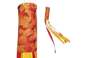 Madrona Brands Fall Leaves Windsock | Durable Outdoor Hanging Wind Decoration | Patio, Porch, Yard | 48 Inch
