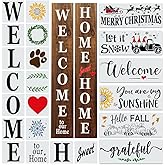22PCS Large Letter Welcome Stencils for Painting on Wood - Vertical Home Sweet Home & Welcome Stencils for Wood Signs - Stenc