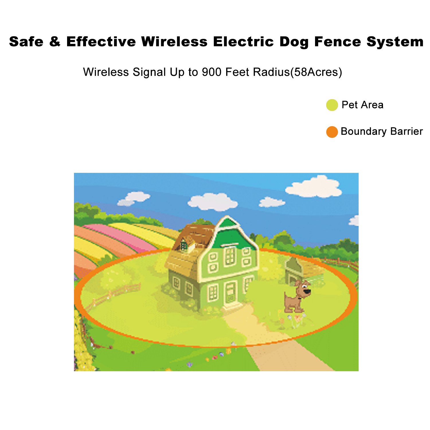 JIEYUAN Wireless Dog Fence Pet Containment System, Safe Effective