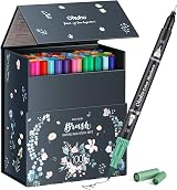 Ohuhu 100 Colour Dual Tip Pens Brush Fineliner Art Markers Set