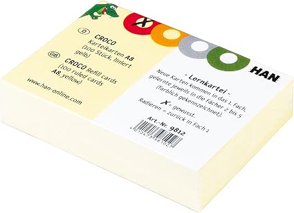 Han Karteikarten Croco 9812 In Gelb Karteikarten A8 Quer