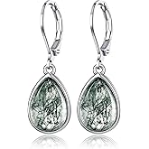 TALYKONG Larimar/Star/Dragonfly/Sunflower/Moonstone/Black Onyx Earrings for Women Leverback Dangle Earrings Hypoallergenic Jewelry for Women