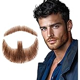 MSCYAE Realistic Fake Beard & Mustache for Men Women 100% Human Hair Hand Tied Goatee - Fake Mustache for Halloween, Cosplay, Drama Party, Historical Theater