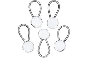 Comfy Clothiers Collar Extender - Men and Women's Shirt Button Extender - Pack of 5 White Expanders with Durable, Soft and Elastic String - Neck Extender for Dress Shirt or Blouse as Cuff Extender
