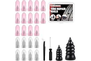 CHRORINE 30 Pcs Tire Repair Rubber Nail 2 Sizes Vacuum Tire Repair Kits Screw in Tire Plugs Suitable for Repairing Tires of C