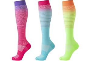 JIZCTBN Compression Socks for Women Men, 3 Pairs Graduated Compression Support for Running, Athletic, Cycling
