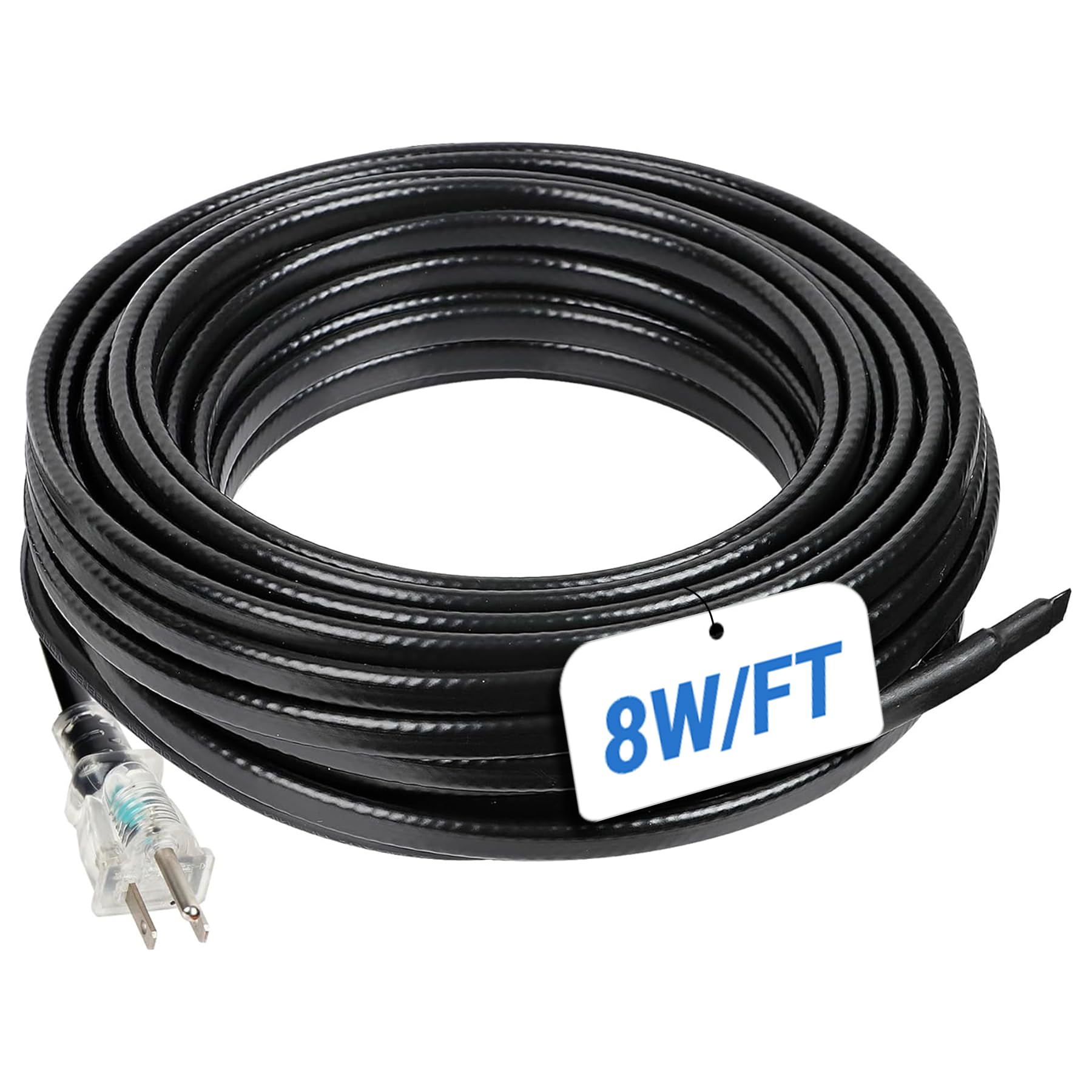 Photo 1 of ***STOCK PHOTO FOR REFERENCE ONLY***Eastrexon 50FT Roof Snow De-Icing Kit, 8 Watts/ft Heat Tape for Roof and Gutters w/ 20 Clips, Self-Regulating Heat Cable with LED Plug, Roof Heat Tape for Ice Dam & Pipe Freeze Prevention, 120V