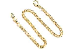 HUANGHUN Pocket Watch Chain Gold Silver Color Pocket Watches Chains Replacement Chain for Antique Vintage Watch Alloy