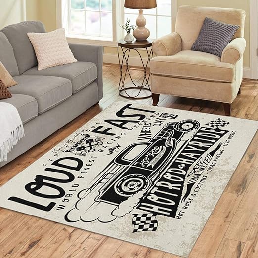 Kids Bedroom Car Play Mat Rug 100cm X 94cm Car Racing Road Map Carpet Rug Ebay
