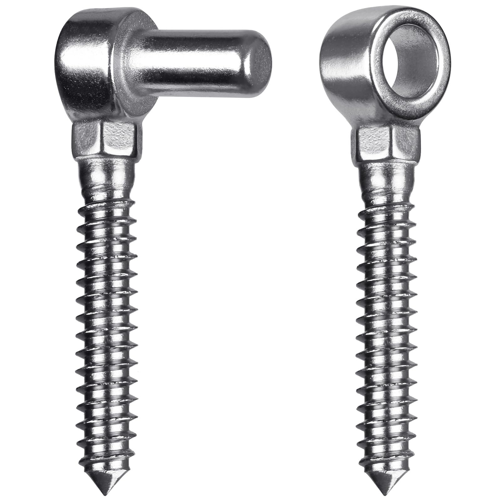 Insaga Gate Hinge M16, 1 Set Heavy Duty Farm Gate Screw Hook and Eye Hinge Pin Hanger Stainless Steel Metal Gate Hinges Hardware for Wooden Fence/Garden Gate/Field Gate/Driveway, 110mm