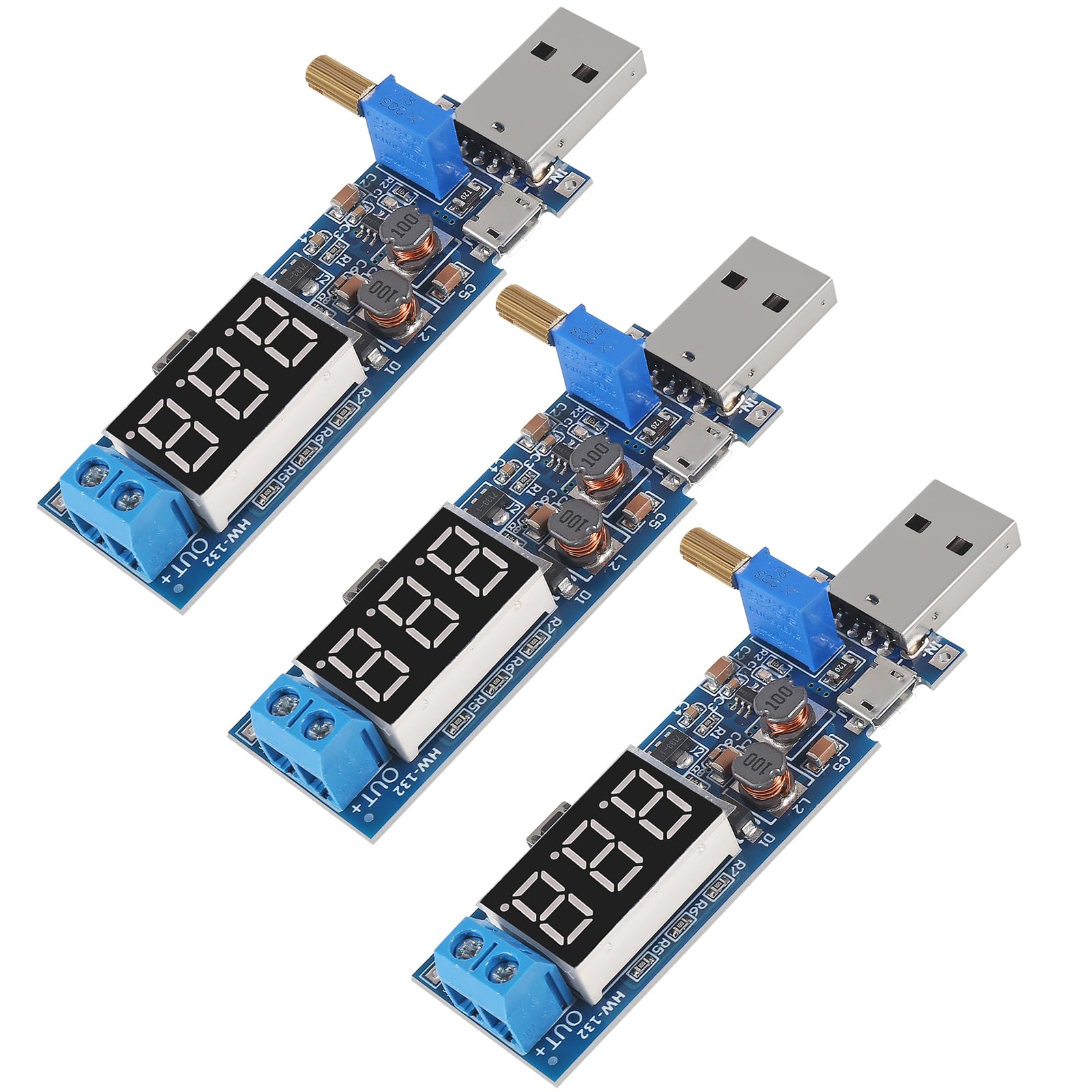 Photo 1 of 3pcs USB Buck Boost Converter 3.5V-12V to 1.2V-24V DC-DC Adjustable Step Up Step Down Power Supply Module Voltage Regulator 5V to 3.3V 9V 12V 18V 24V