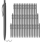 deegtran Pens Bulk, 50 Pack No Bleed Grey Barrel Black Ink Click Pens, Wholesale Retractable Ballpoint Pens, Pen Medium Point, Smooth black Ink Pen, 1.0MM