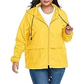 Century Star Plus Size Rain Jackets for Women Waterproof Windbreaker Jacket Women's Raincoats with Hood Lightweight Packable