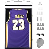 Nice C Jersey Frame Display Case, Jersey Shadow Box T Shirt Display Case, Football Jersey Frame, with 98% UV Protection, Hangers and Hookers, Valet Pinboard, Acrylic, Basketball (1 Pack)