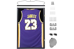 Nice C Jersey Frame Display Case, Jersey Shadow Box T Shirt Display Case, Football Jersey Frame, with 98% UV Protection, Hangers and Hookers, Valet Pinboard, Acrylic, Basketball (1 Pack)