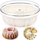 Vinino 9.5 Inch Fluted Tube Cake Pan with Metal Frame, 1 Pack | Classic Pound Cake Mold for Homemade Baking, Perfect for Bread, Jello, Gelatin &amp; Flan, Nonstick Surface for Easy Release