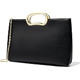 DETARA Clutch Purses for Women Cut Out Handle Clutch PU Leather Evening Bag Elegant Purse for Women Formal Wedding Party