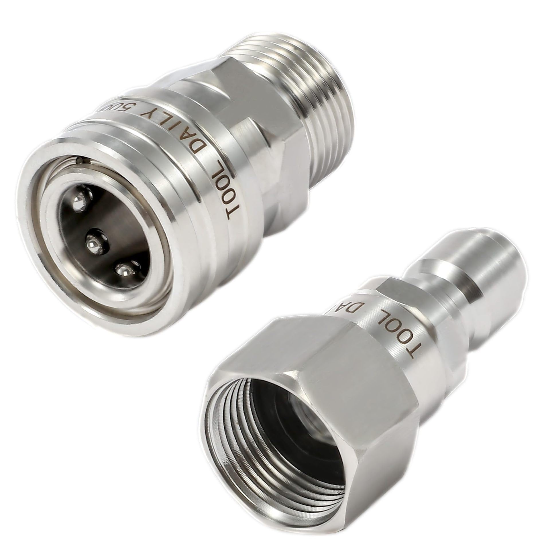Yuiturt Stainless Steel Pressure Washer Adapter, M22 14mm to 3/8'' Quick Connect, Quick Disconnect Connector for High Pressure Washer, 5000 PSI, Quick Release Couplings, 2 Pack