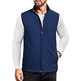 COOFANDY Mens Lightweight Softshell Vest Windproof Sleeveless Jacket Zip Up Fleece Lined Vest Outerwear for Golf Running