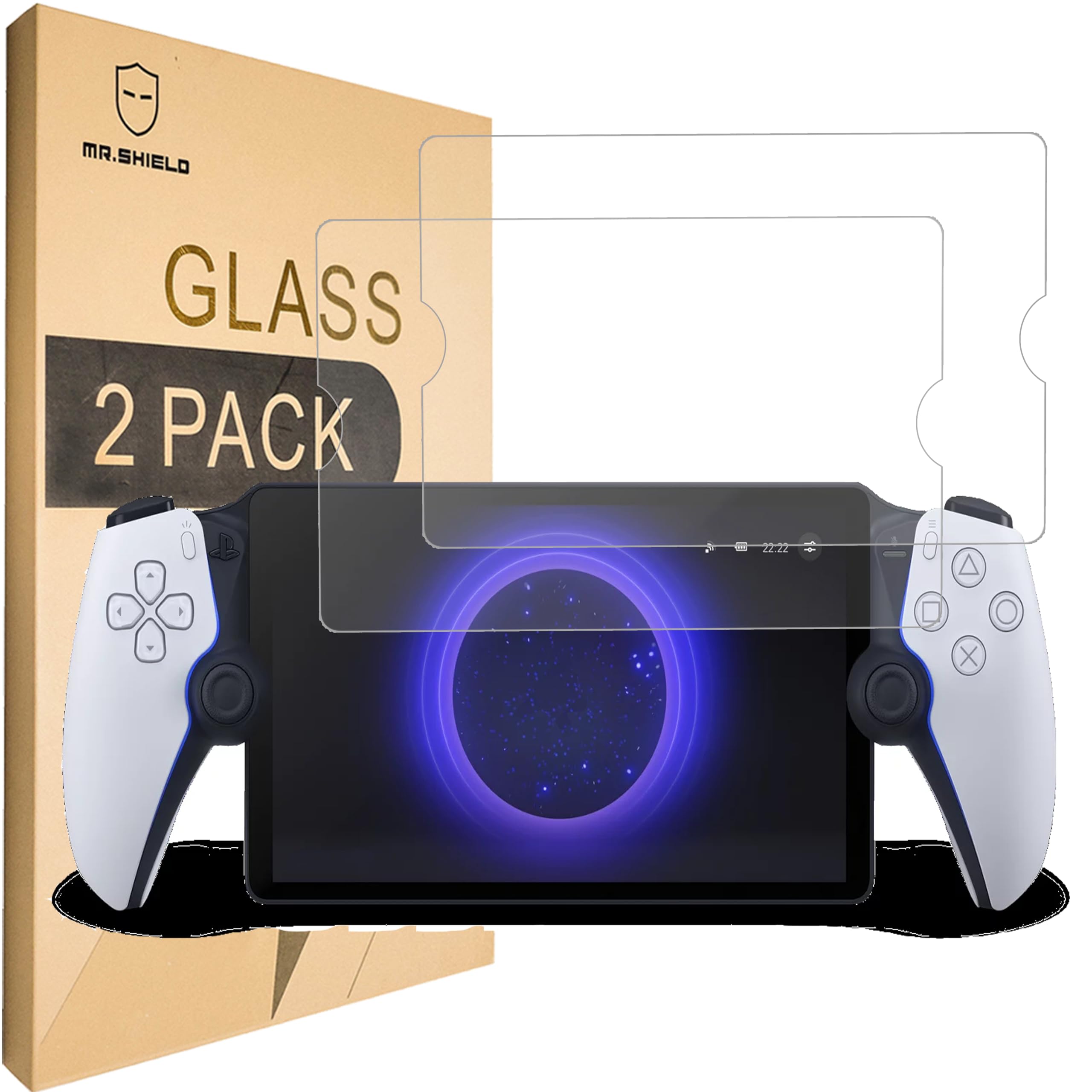 Mr.Shield Screen Protector for PlayStation Portal Remote Player [Tempered Glass] [2-PACK] [Japan Glass with 9H Hardness] Screen Protector