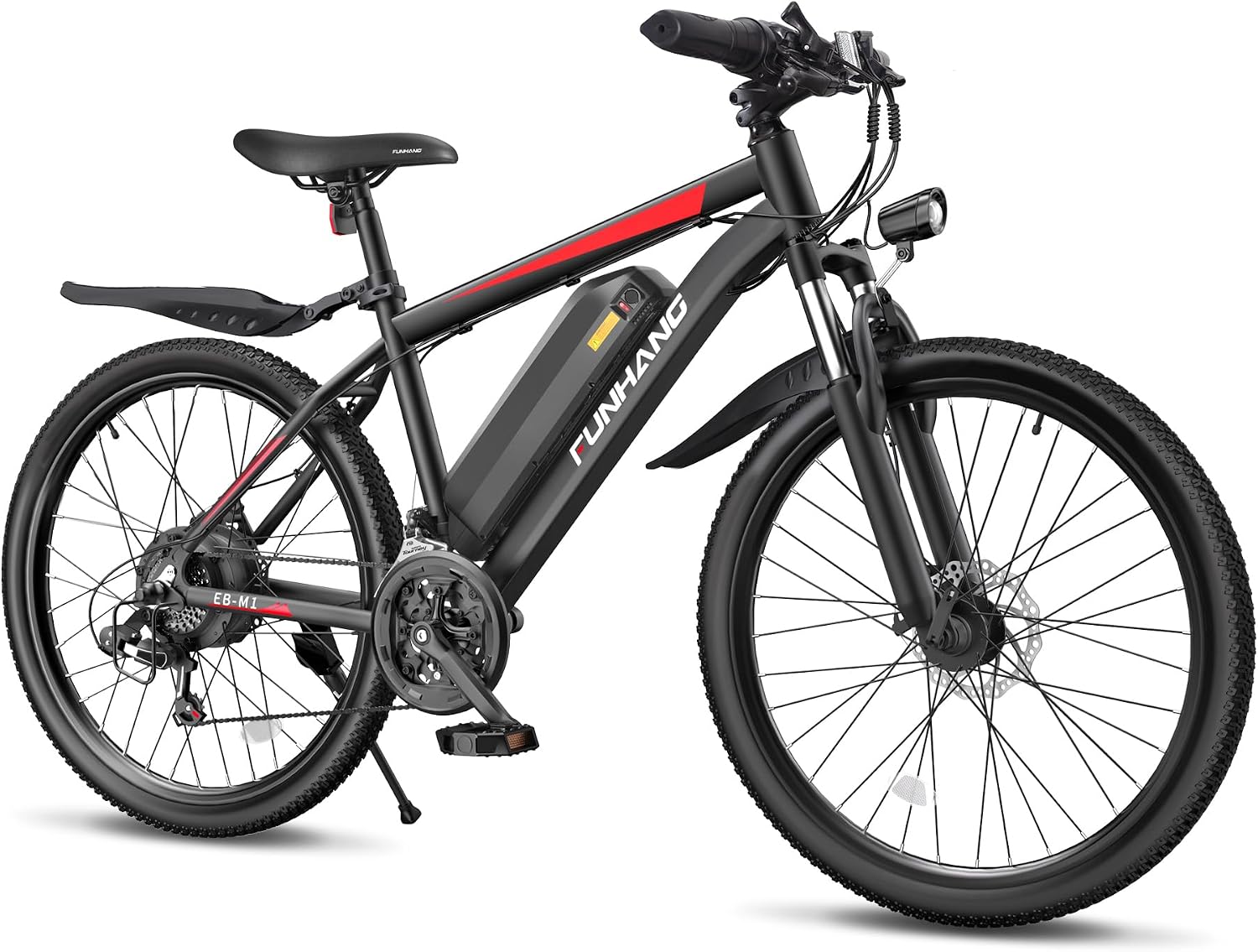 Funhang Electric Bike for Adults, 1000W Peak Ebike, 50Miles 21.7MPH Electric Mountain Bike, 26" Adult Electric Bicycle with 48V Removable Battery, Fenders,7 Speed, Front Suspension, UL 2849 Certified