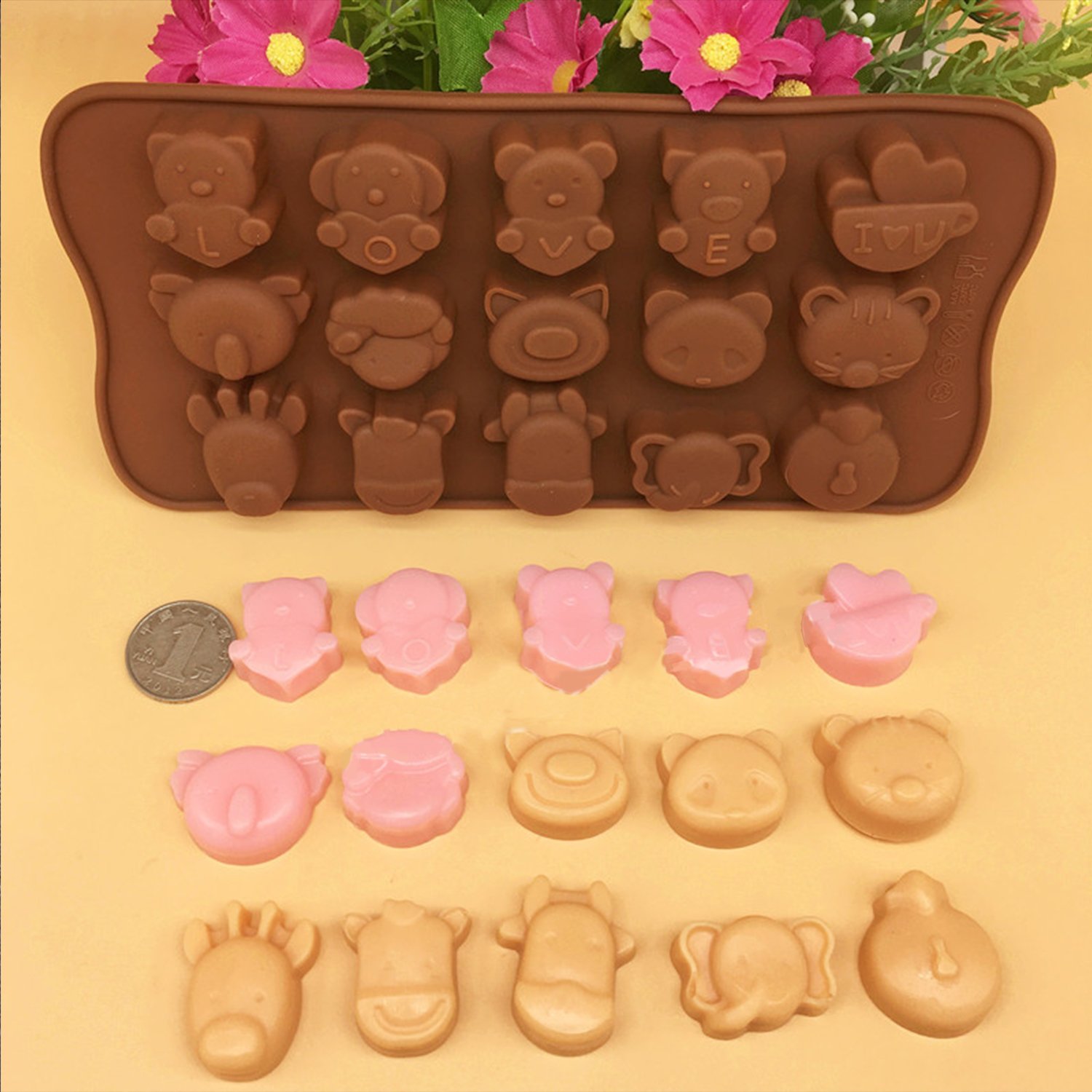Silicone Chocolate Molds Set of 6 NonStick BPA Free Baking Candy Molds