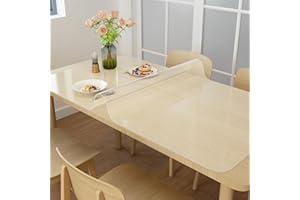 NATRKE Clear Desk Mat Pad, 47.2"x23.6" Extra Large Transparent Computer Desk Mat Plastic Desktop Protector, PVC Writing Pad Round Edge, Waterproof Wipeable Table Protector for Home Office, Frosted