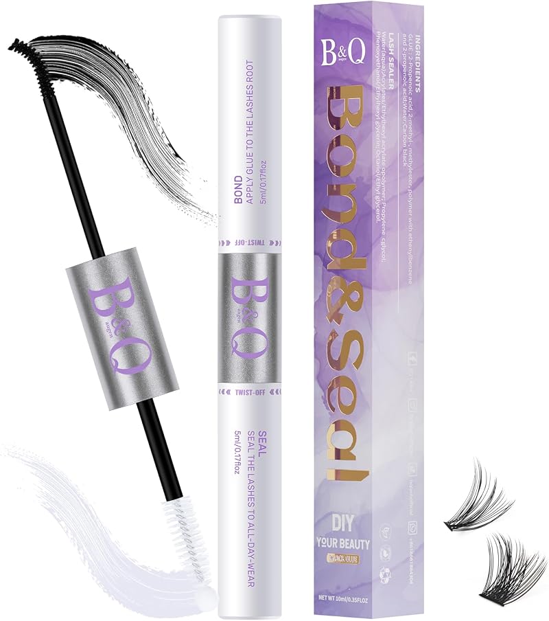 B&Q Lash Bond & Seal 10ml Waterproof 48-72h Black with Mascara Wand
