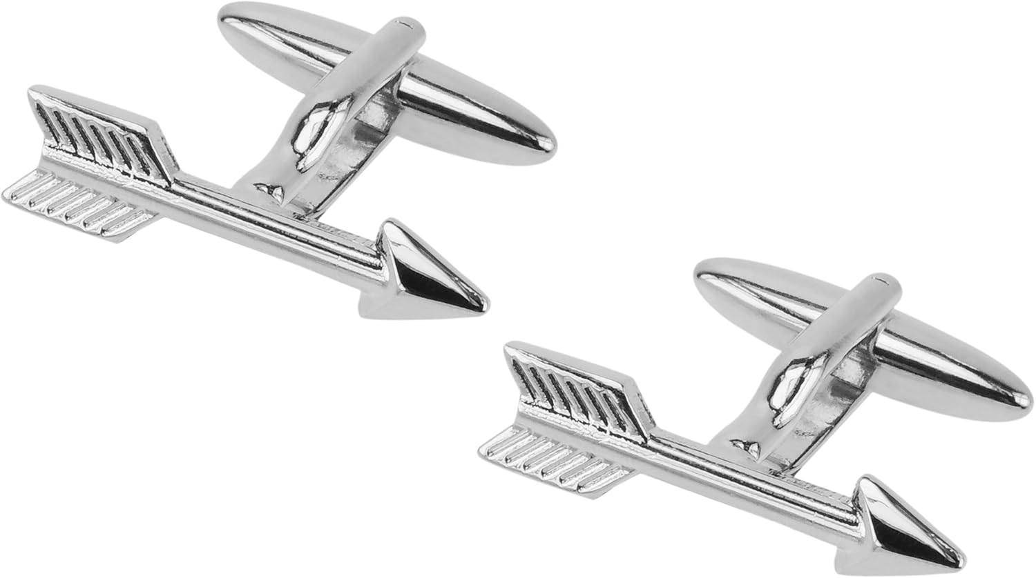 Gemelos de plata para hombre, diseño de flechas con caja negra: Amazon.es: Joyería