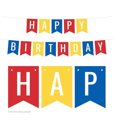GLASNES Happy Birthday Banner - Colorful Paper Pennant Flags Party Decor For Boys Girls