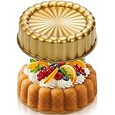 Goaste 9.5 Inch Charlotte Cake Pan, Reusable Fluted Mold, Nonstick Aluminium With Flower Shape for Cheese, Chocolate, Strawberry Shortcake, Brownie Tart Pie