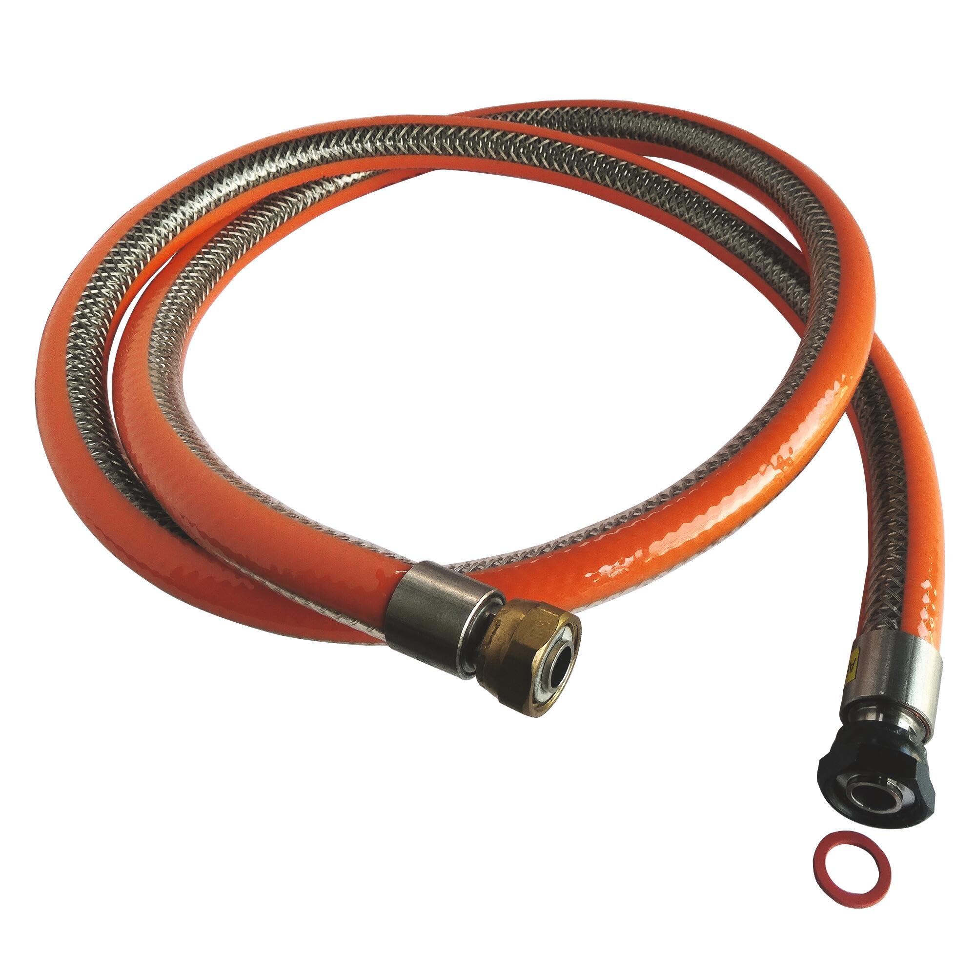 Somatherm B607-20 Stainless Steel Hose Butane/Propane 2.00 m (Unlimited Time), Grey