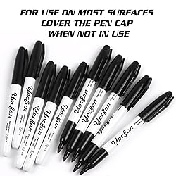 Yocfon Permanent Markers, 72 Count Black Permanent