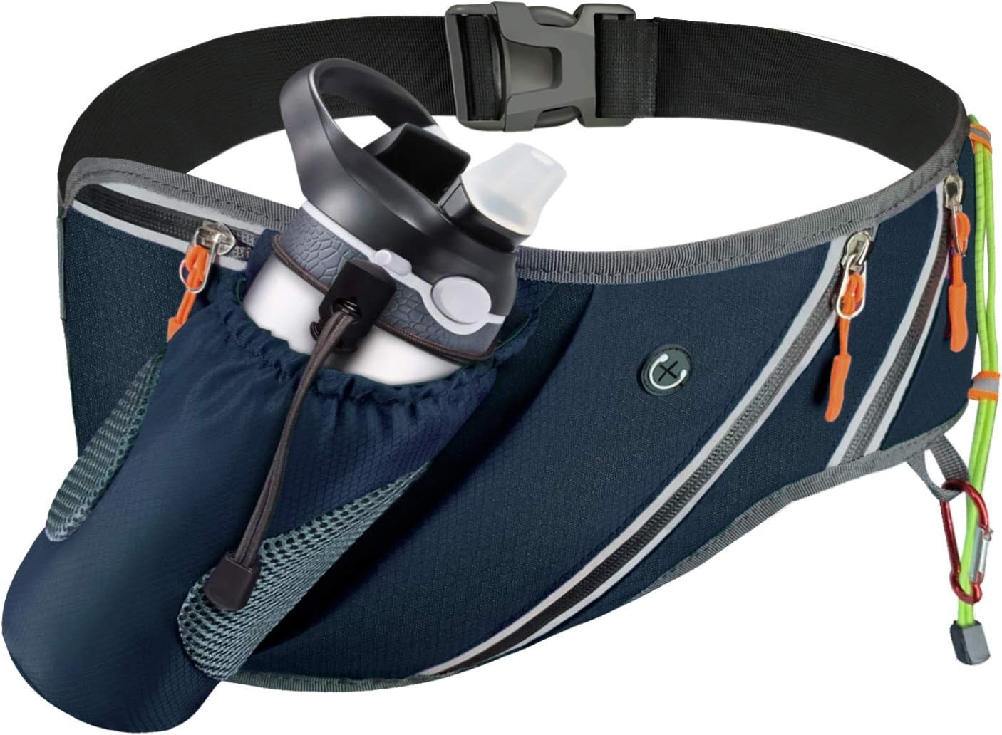 FANSIY Running Belts Waist Pack Waterproof Fanny Pack with Water Bottle Holder for Men Women Running Belt with Reflective Tabsfor Hiking Travel Sports Fitness Adjustable Running Pouch