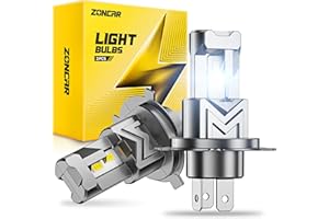 ZonCar H4 LED Bulbs 9003 Bulbs, 1000% Ultra-Bright, 60000LM 6500K White, HB2 Fog Light Bulbs, Easy Plug-N-Play Installation, 99% Compatibility, Anti Flickering, IP68 Waterproof, Box of 2