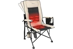 REALEAD Heated Camping Chairs - Fully Padded - Heated Folding Chairs for Outdoor Sports - Supports 400 lbs - Portable Heated Outdoor Camp Chairs for Sport Events - Concert - Battery NOT Included