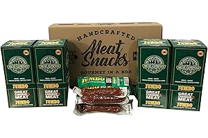 Mild Jumbo Smoked Sausage Bulk Box, 4 x Caddies of Meat Snacks by Great Canadian Meat, Meat Stick Snacks, Bulk Sausage Pepper