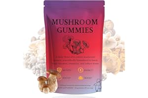 WERANOZ Sky Nutrition Mushroom Gummies for Adults, A Daily Blend of 12 Mushroom Extracts, Scientifically Formulated to Boost Brain Function, Immunity, and Reduce Stress, 60 Gummies