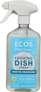 Ecos Free & Clear Foaming Dish Spray, 17 Fl Oz