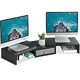 MARTY Dual Monitor Stand, Monitor Riser with Drawer