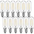 SHUWDKAR E14 25W LED Bulb 2700K Warm White 250LM, Clear Glass Vintage LED Filament Edison Bulb E14 European Base for Chandelier, Ceiling Fan, Pendant Light, 12 Pack