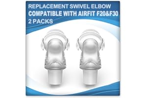 2 PCS Replacement Swivel Elbow Connector Compatible with Airfit F20 and F30,Tube Quick-Release Elbow,Great-Value Supplies by 