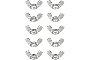 uxcell M8x1.25mm Wing Nut 10 Pcs, 304 Stainless Steel Butterfly Wing Nuts Fasteners Parts Hand Twist Tighten Wing Nuts for Ma