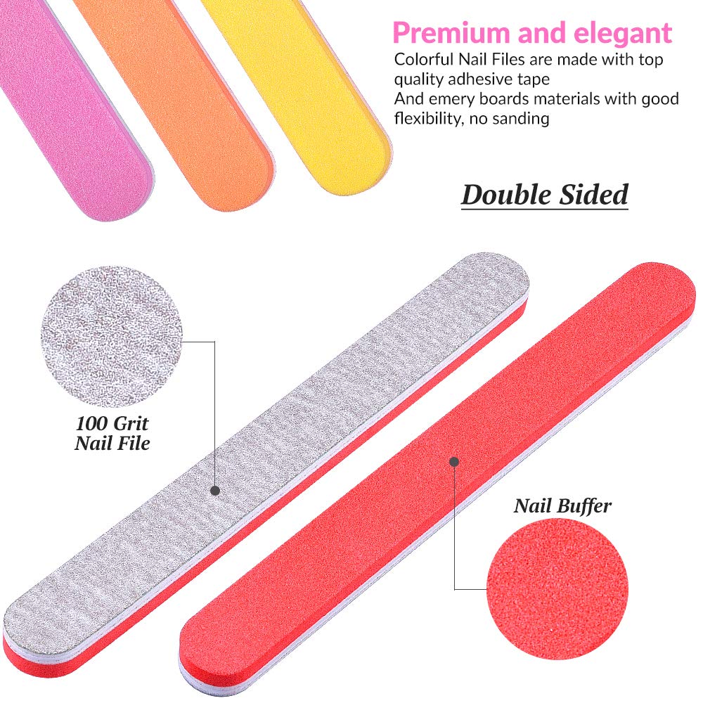Nail Files and Buffers, TsMADDTs Professional Manicure Tools Kit 8pcs Nail File Set, Sanding Buffer and 100 Grit File Double Surfaces 2 in 1 Nail Tools : Beauty